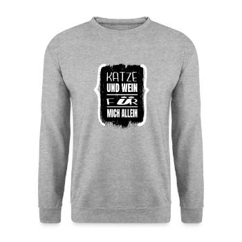 geschenk seekatze geburtstagsgeschenkidee - Unisex Pullover - Weißgrau meliert - Vorne - Alina (178cm) & Michal (187cm)