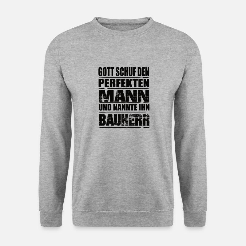 Bauherr - Unisex Pullover - Weißgrau meliert