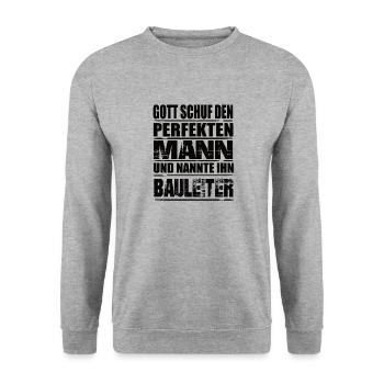 Bauleiter - Unisex Pullover - Weißgrau meliert - Vorne - Alina (178cm) & Michal (187cm)