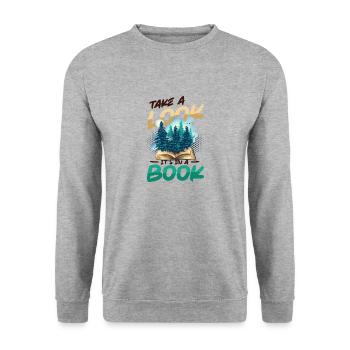 Look what's in a book: Reading Lover - Unisex Sweatshirt - salt & pepper - Front - Alina (178cm) & Michal (187cm)