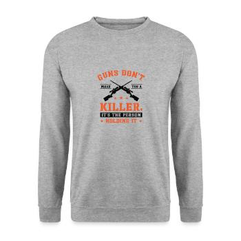 Waffen Pistolenliebhaber Waffenbesitzer Schießen - Unisex Pullover - Weißgrau meliert - Vorne - Alina (178cm) & Michal (187cm)