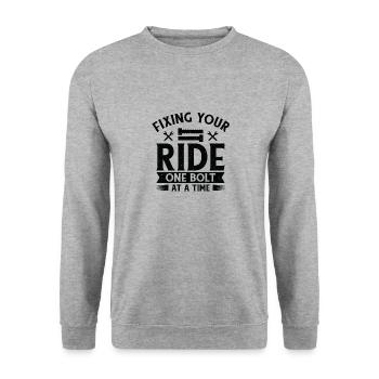 Automechaniker Auto-Motor-Reparatur - Unisex Pullover - Weißgrau meliert - Vorne - Alina (178cm) & Michal (187cm)
