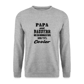 Papa und Bauherr - Unisex Pullover - Weißgrau meliert - Vorne - Alina (178cm) & Michal (187cm)