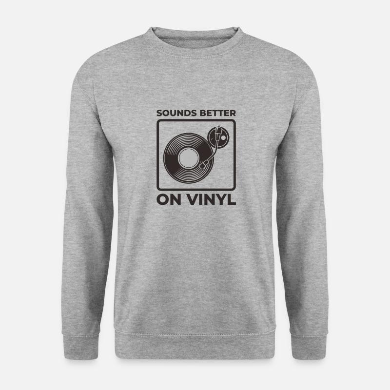 Sounds better on Vinyl - Unisex Pullover - Weißgrau meliert