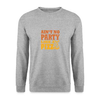 Il n’y a pas de fête comme une pizza - Sweat-shirt Unisexe - gris chiné - Devant - Alina (178cm) & Michal (187cm)