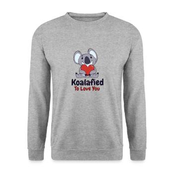 Valentine's Day Koala Love Wildlife Koala Lover - Unisex Sweatshirt - salt & pepper - Front - Alina (178cm) & Michal (187cm)