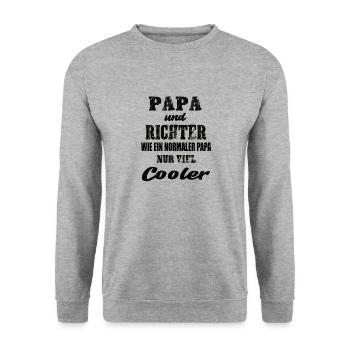 Papa und Richter - Unisex Pullover - Weißgrau meliert - Vorne - Alina (178cm) & Michal (187cm)