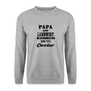 Papa und Landwirt - Unisex Pullover - Weißgrau meliert - Vorne - Alina (178cm) & Michal (187cm)