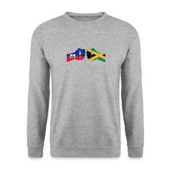 Haiti Haitian Jamaica Combination I Gift - Unisex Sweatshirt - salt & pepper - Front - Alina (178cm) & Michal (187cm)