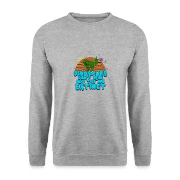 DINOSAURE 3 - Sweat-shirt Unisexe - gris chiné - Devant - Alina (178cm) & Michal (187cm)