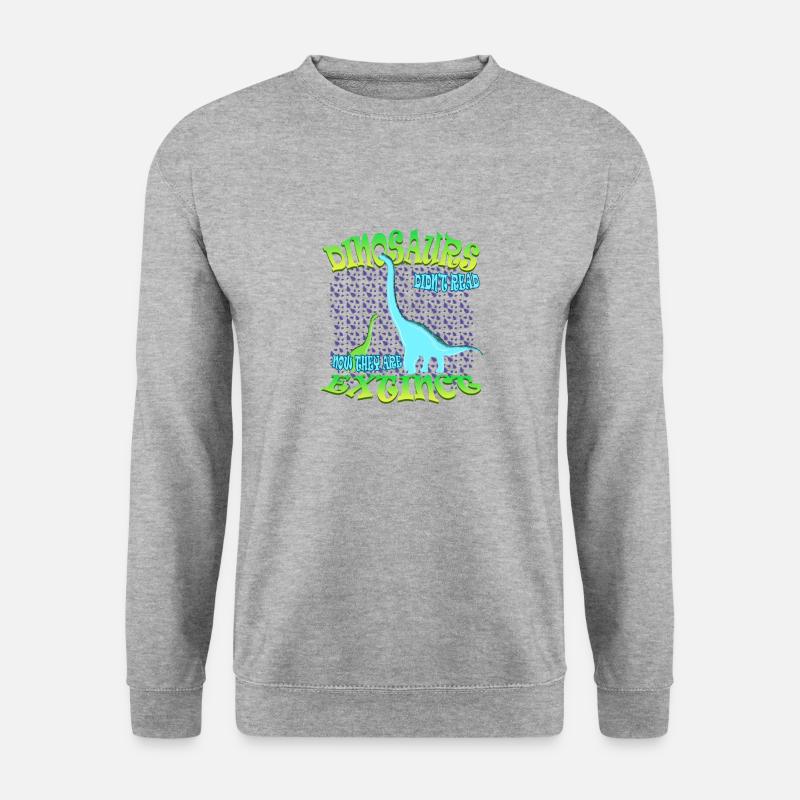 DINOSAURE N’a pas lu 5 - Sweat-shirt Unisexe - gris chiné