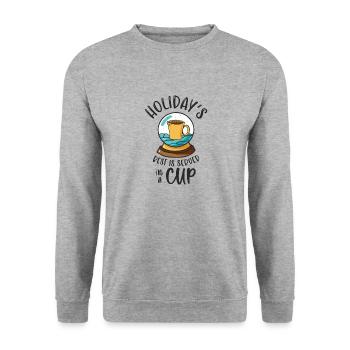 Christmas Snow Globe Coffee Caffeine Lover - Unisex Sweatshirt - salt & pepper - Front - Alina (178cm) & Michal (187cm)