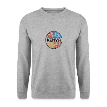 Kenia Afrika Palme Stilvolles Urlaubssouvenir - Unisex Pullover - Weißgrau meliert - Vorne - Alina (178cm) & Michal (187cm)