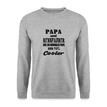 Papa und Rennfahrer Rennsport Motorsport - Unisex Pullover - Weißgrau meliert - Vorne - Alina (178cm) & Michal (187cm)