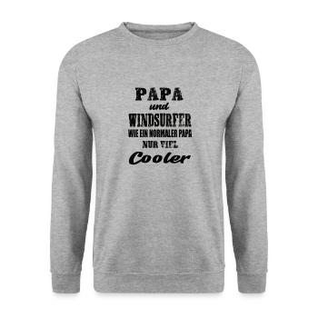 Papa und Windsurfer Windsurfen Wassersport - Unisex Pullover - Weißgrau meliert - Vorne - Alina (178cm) & Michal (187cm)