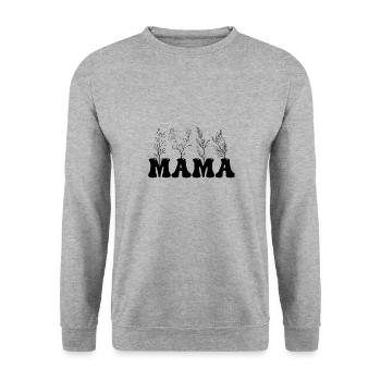 Mutter Natur, mama plants - Unisex Pullover - Weißgrau meliert - Vorne - Alina (178cm) & Michal (187cm)