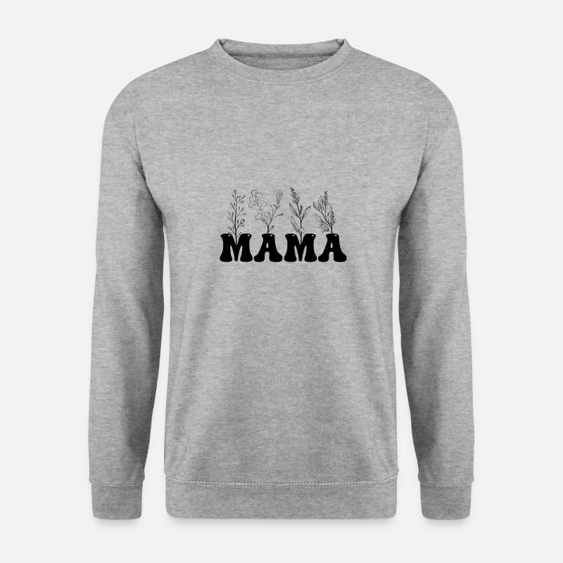 Mutter Natur, mama plants - Unisex Pullover - Weißgrau meliert