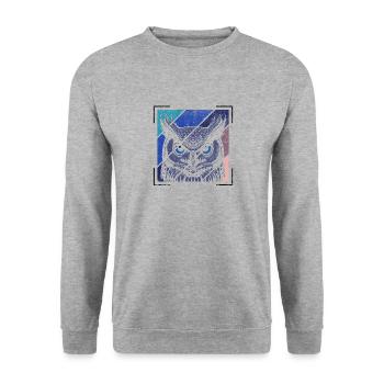 Nature Wildlife Owls Forest Animal Wilderness - Unisex Sweatshirt - salt & pepper - Front - Alina (178cm) & Michal (187cm)
