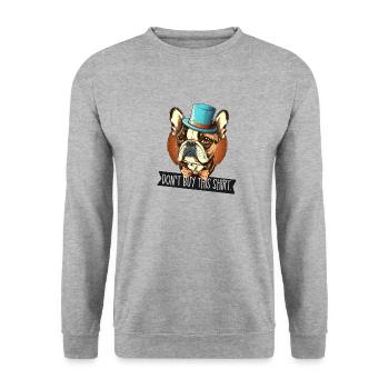 Le bouledogue français n’achète pas cette chemise - Sweat-shirt Unisexe - gris chiné - Devant - Alina (178cm) & Michal (187cm)