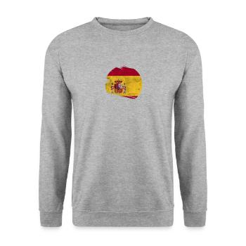 Spanische Flagge Design für stolze Spanier - Unisex Pullover - Weißgrau meliert - Vorne - Alina (178cm) & Michal (187cm)