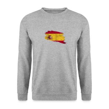 Spanische Flagge Design für stolze Spanier - Unisex Pullover - Weißgrau meliert - Vorne - Alina (178cm) & Michal (187cm)
