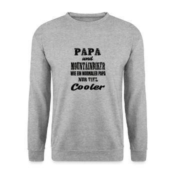 Papa und Mountainbiker - Unisex Pullover - Weißgrau meliert - Vorne - Alina (178cm) & Michal (187cm)