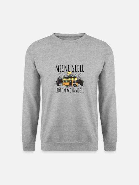 Wohnwagen Wohnmobil Camping Spruch - Unisex Pullover - Weißgrau meliert