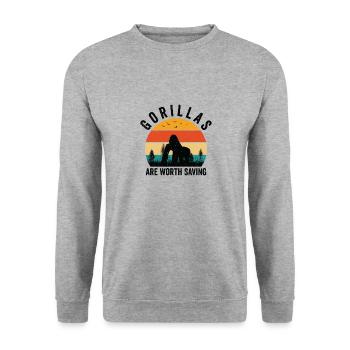 World Wildlife Day Gorilla Wildlife Animal - Unisex Sweatshirt - salt & pepper - Front - Alina (178cm) & Michal (187cm)