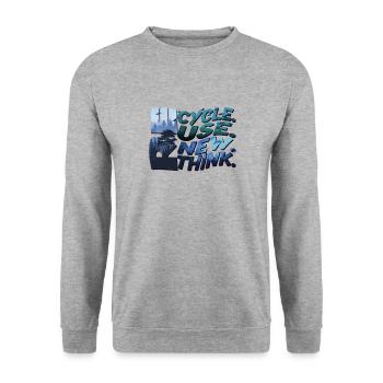 Recycle Reuse Renew Rethink Earth Day - Sweat-shirt Unisexe - gris chiné - Devant - Alina (178cm) & Michal (187cm)