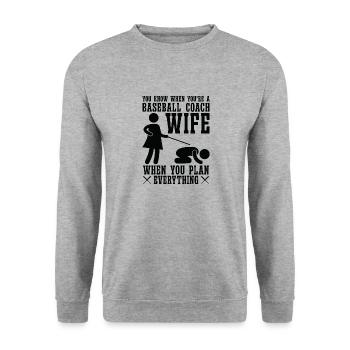 Baseball-Trainerin Ehefrau Berufstätige Mutter - Unisex Pullover - Weißgrau meliert - Vorne - Alina (178cm) & Michal (187cm)