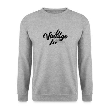 Jahrgang 1963 Geburtstag Vintage Sprüche - Unisex Pullover - Weißgrau meliert - Vorne - Alina (178cm) & Michal (187cm)
