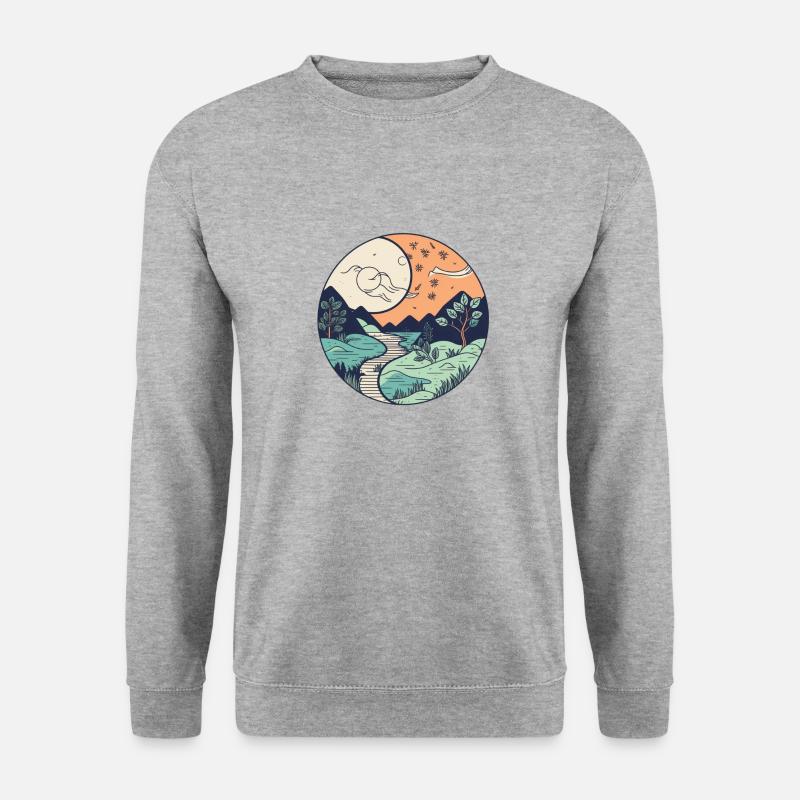 wundervolle Natur - Unisex Pullover - Weißgrau meliert