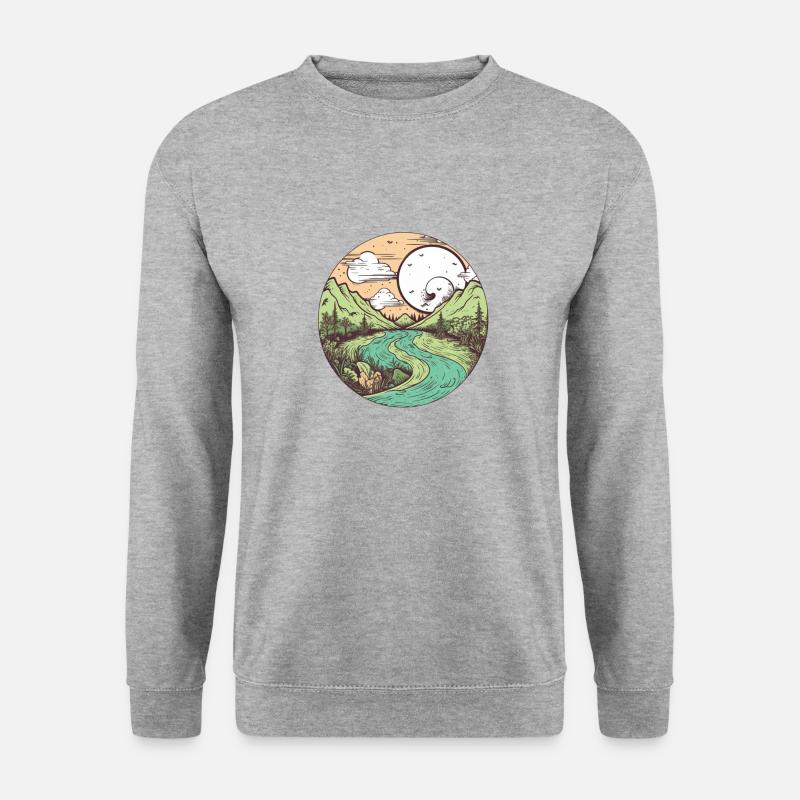 wundervolle Natur - Unisex Pullover - Weißgrau meliert