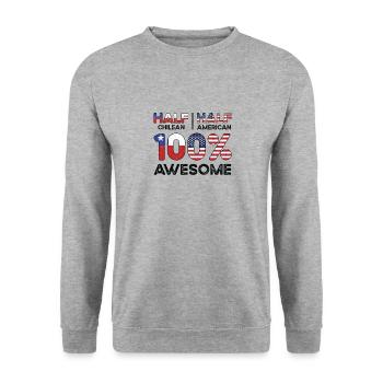 Semi-Chilien Chili États-Unis - Sweat-shirt Unisexe - gris chiné - Devant - Alina (178cm) & Michal (187cm)