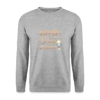 Soutenez votre drag queen Pride locale - Sweat-shirt Unisexe - gris chiné - Devant - Alina (178cm) & Michal (187cm)