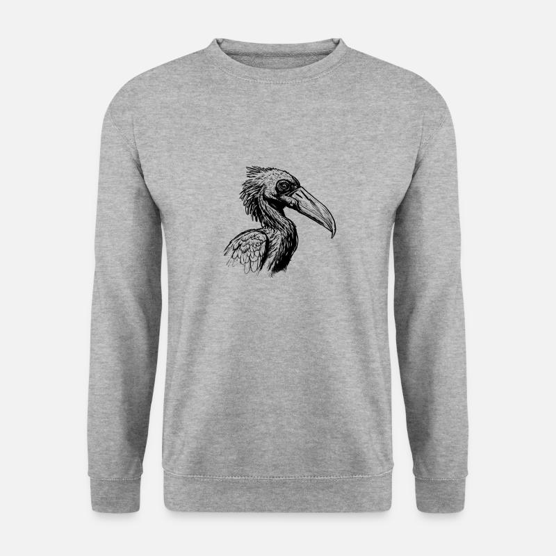 Schuhschnabel - Unisex Pullover - Weißgrau meliert