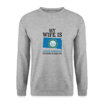 Nothing Scares Me South Dakotan Wife South Dakota - Unisex Sweatshirt - salt & pepper - Front - Alina (178cm) & Michal (187cm)