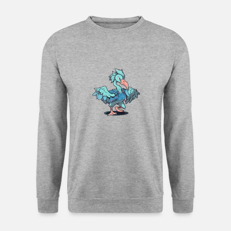 Schuhschnabel Tänzer - Unisex Pullover - Weißgrau meliert