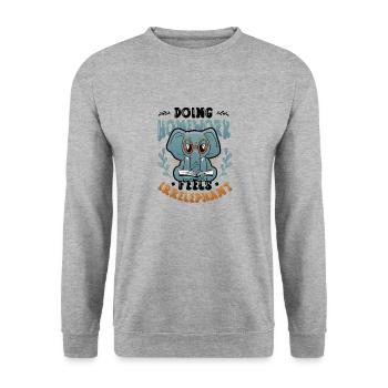 Doing homework doesn't feel good - Unisex Sweatshirt - salt & pepper - Front - Alina (178cm) & Michal (187cm)