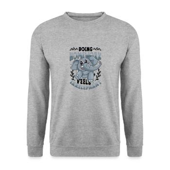 Doing homework doesn't feel good - Unisex Sweatshirt - salt & pepper - Front - Alina (178cm) & Michal (187cm)