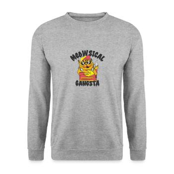 Musical Gangsta Party DJ Music Cat Owner Pet - Unisex Sweatshirt - salt & pepper - Front - Alina (178cm) & Michal (187cm)