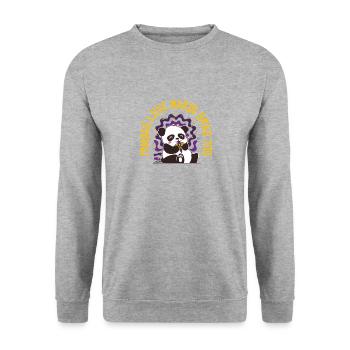 Mardi Gras Carnival Panda Mask Parade Costume - Unisex Sweatshirt - salt & pepper - Front - Alina (178cm) & Michal (187cm)