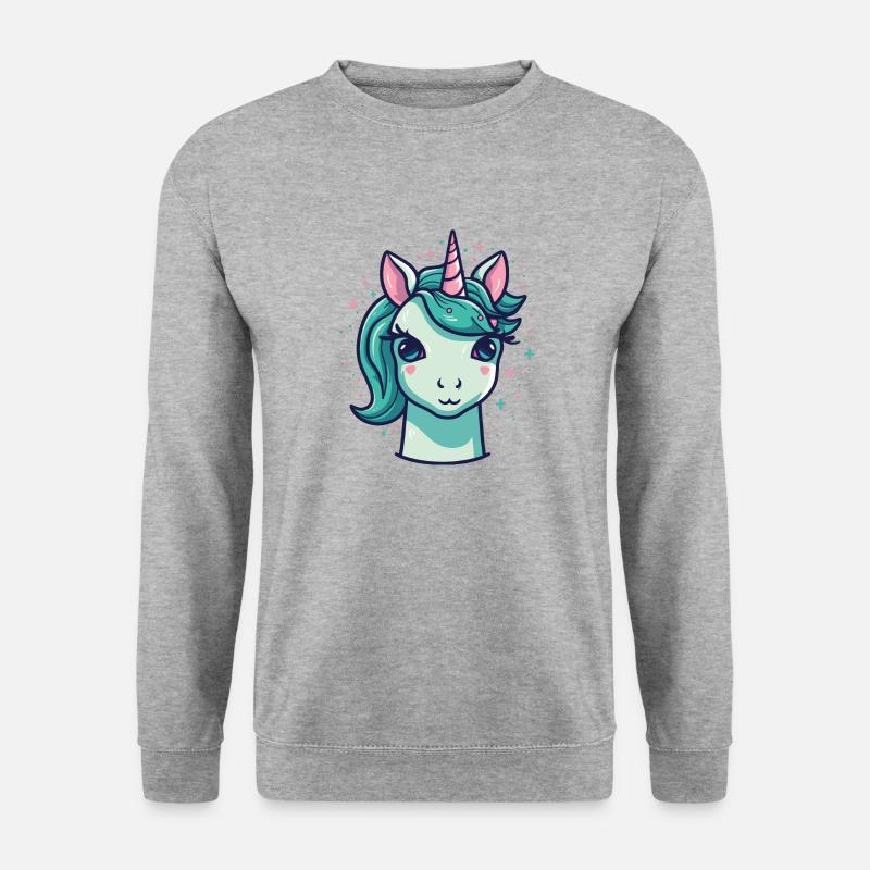 Einhorn - Unisex Pullover - Weißgrau meliert