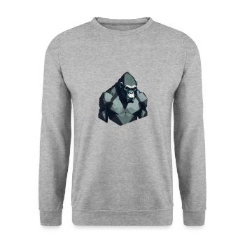 Polygon-Gorilla - Unisex Pullover - Weißgrau meliert - Vorne - Alina (178cm) & Michal (187cm)