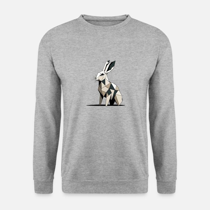Polygon-Kaninchen - Unisex Pullover - Weißgrau meliert