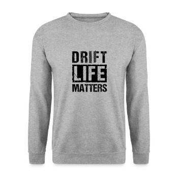 Drift Life Matters Jdm Auto Drifting - Unisex Pullover - Weißgrau meliert - Vorne - Alina (178cm) & Michal (187cm)