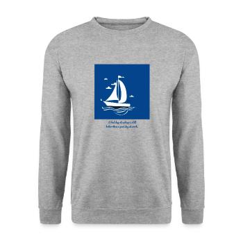 Sailboat - for relaxing days on the water! - Unisex Sweatshirt - salt & pepper - Front - Alina (178cm) & Michal (187cm)