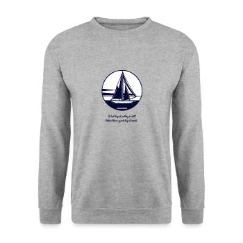 Sailboat - for relaxing days on the water! - Unisex Sweatshirt - salt & pepper - Front - Alina (178cm) & Michal (187cm)