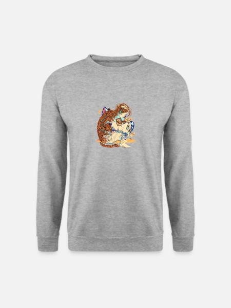 human and a cat - Unisex Sweatshirt - salt & pepper
