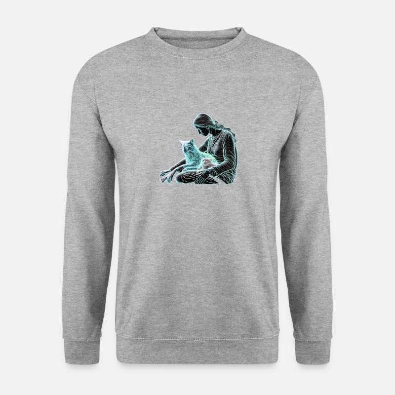 cat and a human - Unisex Sweatshirt - salt & pepper